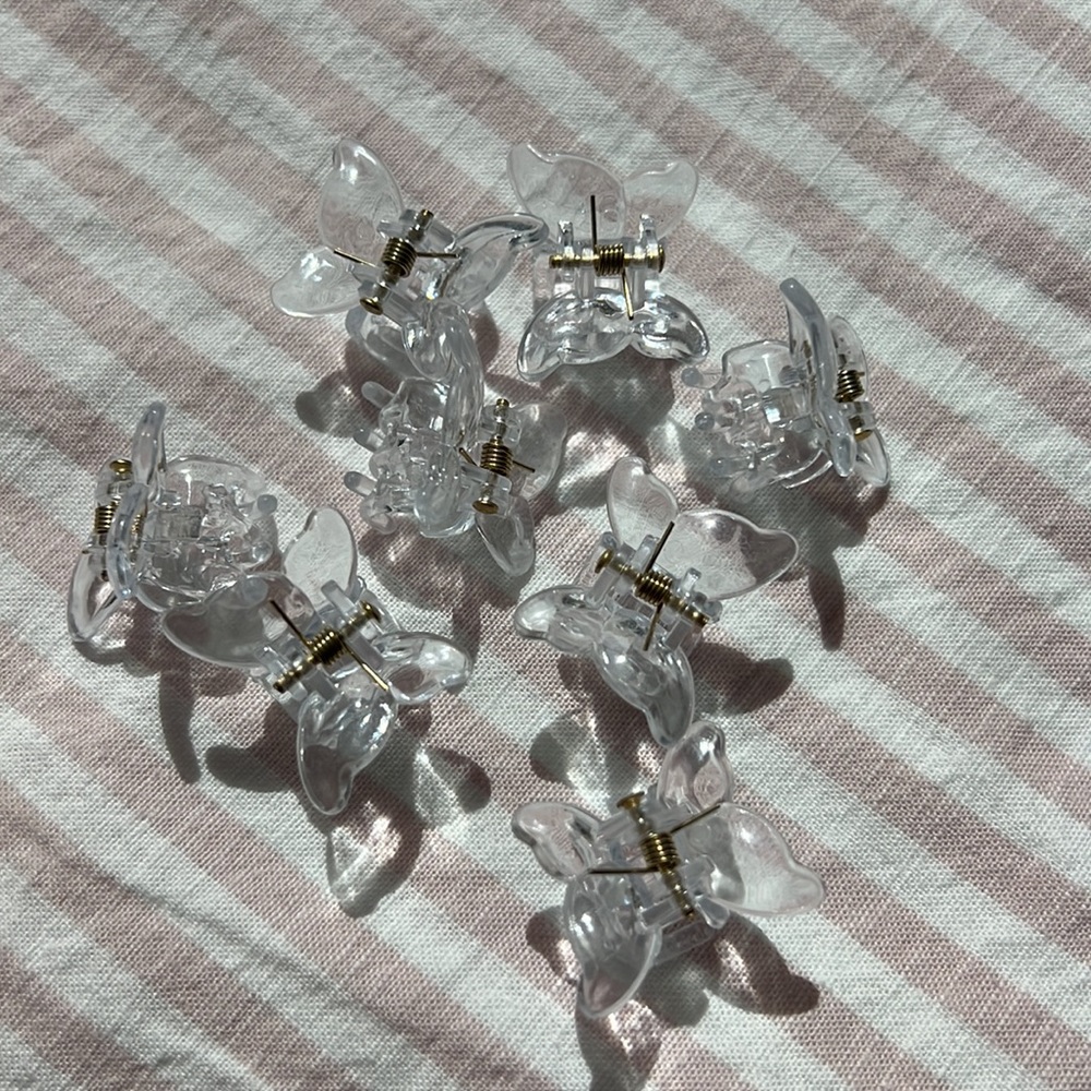 NEW Zara Clear Butterfly Hairclips (Set of 8)